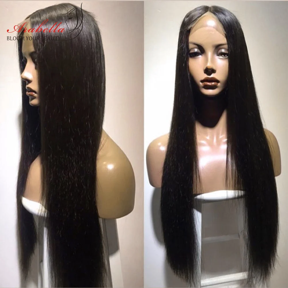 Перуанские прямые волосы на кружеве remy парик 180 плотность высокое соотношение Arabella предварительно выпученные отбеленные узлы кружевные передние человеческие волосы парики