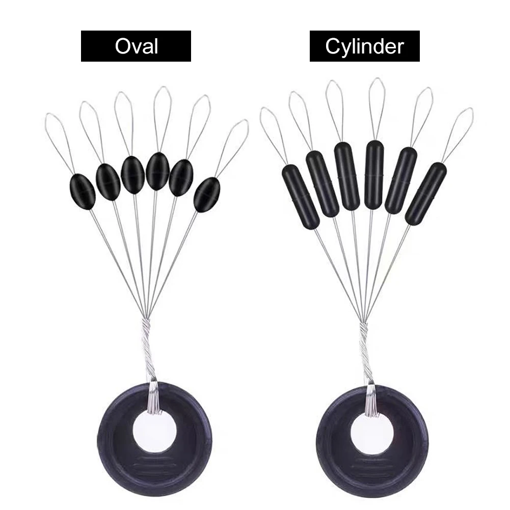 60pcs Rubber Space Beans Stopper Oval Fishing Bobber Float Carp Tackle Line Accessories | Спорт и развлечения