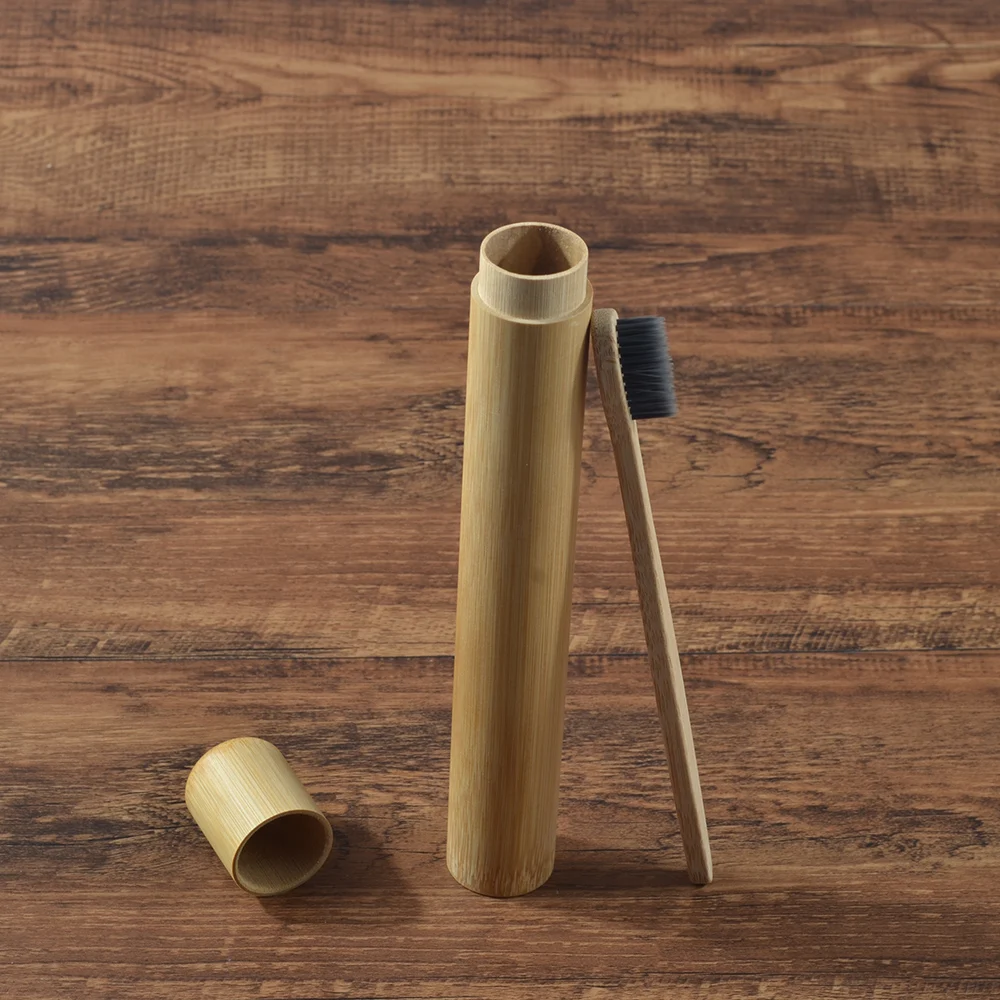 Экологичный бамбуковый чехол с зубной щеткой красочная мягкая щетина