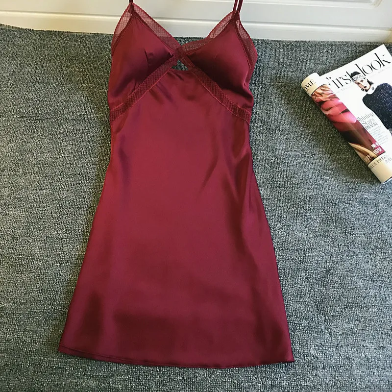 Ночные рубашки для девочек атласное 2021 летние шелковые ночную рубашку женская