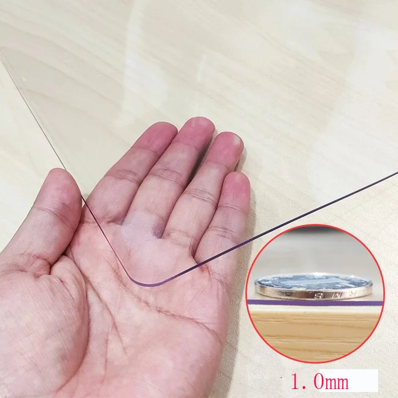 

2021 Thickness 1.0mm Table Mat Waterproof and Oil-proof Soft Glass PVC Table Runner Transparent Home Decoration KitchenTable Mat