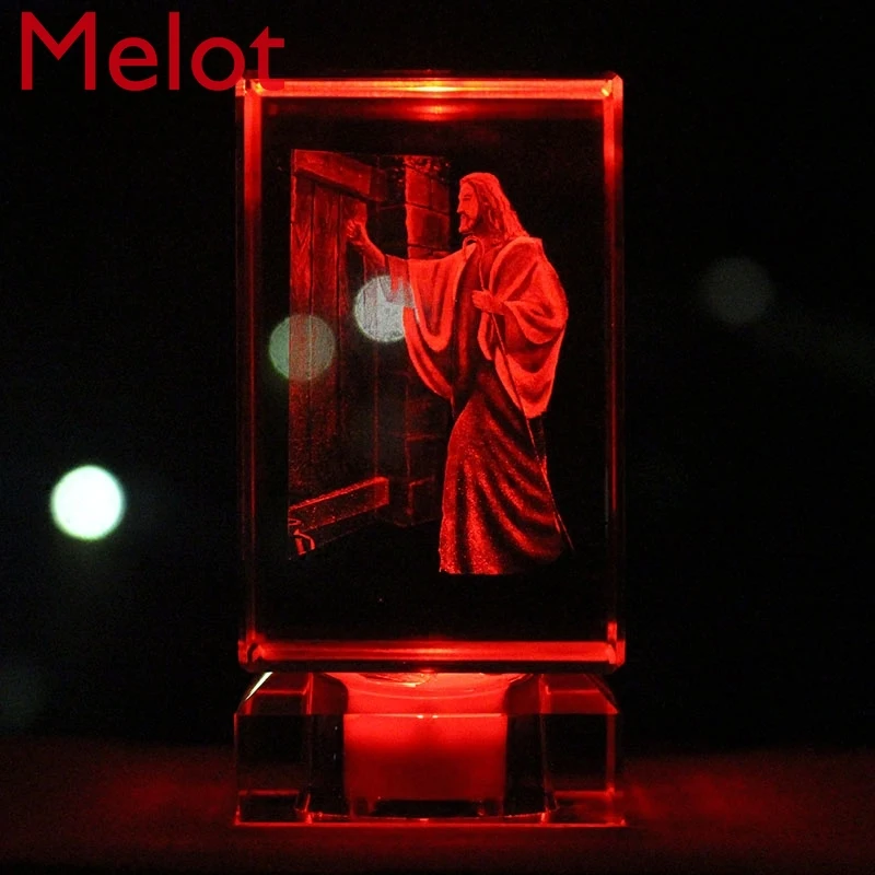 

Jesus Crystal 3D Icon Decoration Christian Holy Sign Holy Things Catholic Decorations Small Ornaments Christian Souvenir
