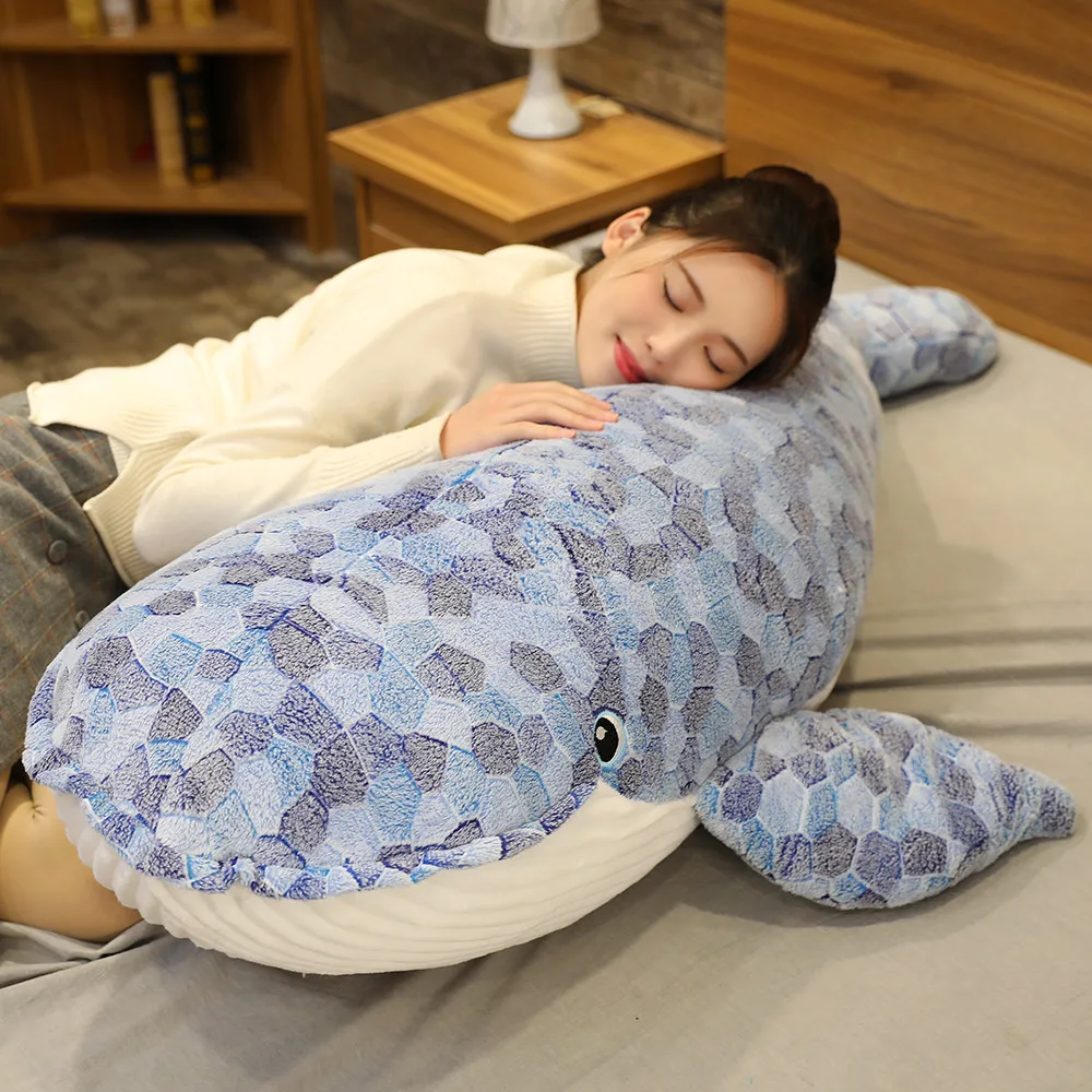 

50-110cm Giant size Whale Plush Toy Blue Sea Animals Stuffed Toy Huggable Shark Soft Animal Pillow Kids Gift