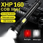 Супер XHP160 мощная светодиодная фонарик перезаряжаемый Тактический фонасветильник 18650 XHP90 USB фонарик светодиодный фонарь для охоты
