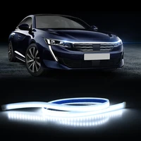 led car hood light strip waterproof flexible white decoration backlight engine cover auto ambient atmospere lamp universal 12v