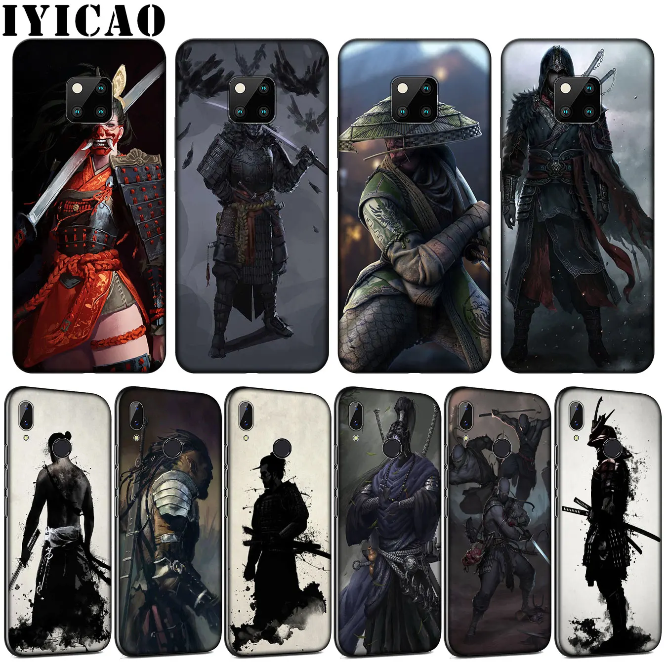 Мягкий силиконовый чехол для телефона IYICAO Samurai Warrior Japan soldier Huawei Mate 30 20 10 Pro черный