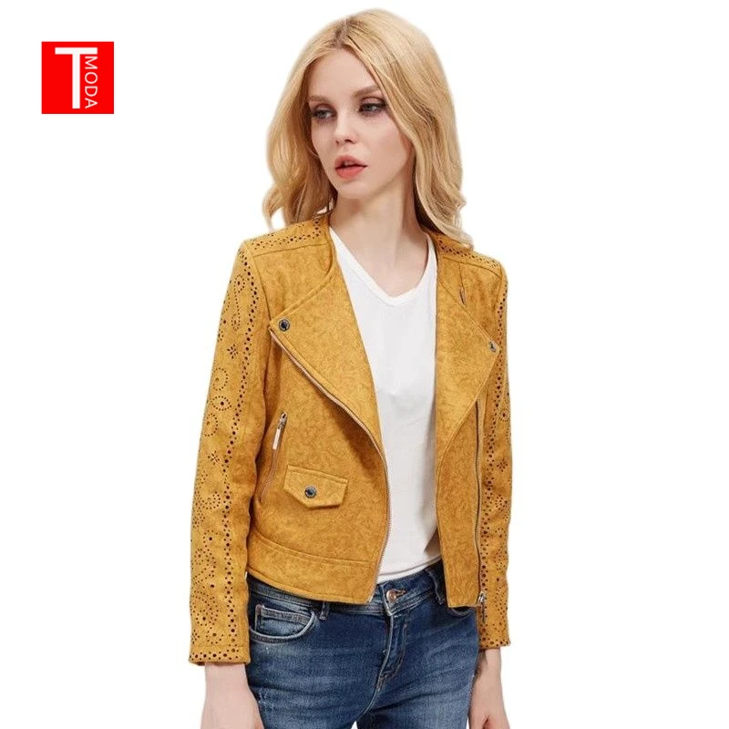 Женская замшевая куртка TMODA289 из искусственной кожи на осень и зиму женское