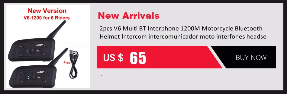 Vnetphone V6 1200 м Мотоциклетный Bluetooth шлем домофон полный дуплекс для 6 гонщиков BT беспроводной motocicleta переговорные гарнитуры