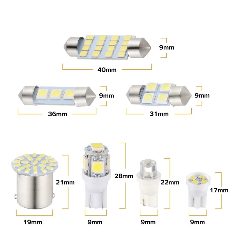 14 шт./лот LED 1157 T10 31 36 мм Автомобильная внутренняя карта Купол номерного знака