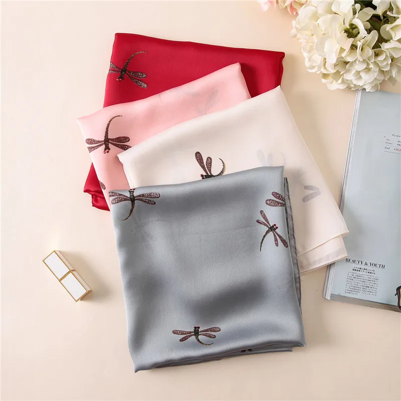 

2020 KOI LEAPING new fashion Dragonfly pattern Scarf Female Summer Sunscreen Shawl Spring Wind Scarf Beach Scarf Soft and silky