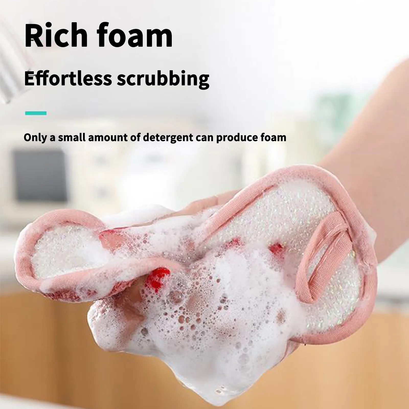 4PCS Reusable Dish Washable Sponge Microfiber Scouring With 2Sticky Hooks Window Groove Cleaning Cloth | Дом и сад
