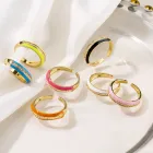 Кольцо HECHENG женское, золотистого цвета, разноцветное, Радужное украшение, капает маслом, аксессуары для свадьбы
