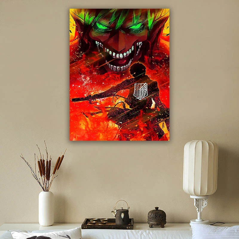 

Modular Hd Prints Attack On Titan Pictures Home Decoration Wall Art Fight Monster Canvas Painting Frame Poster For Living Room
