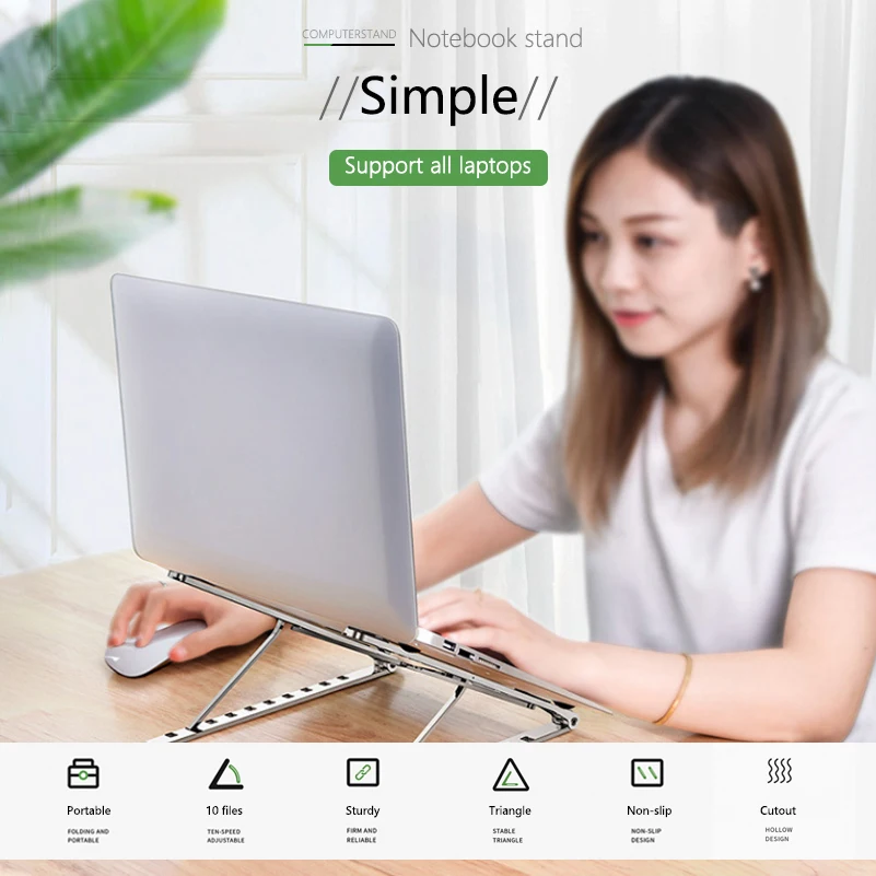

Portable Laptop Stand For Macbook Pro Air X Style Adjustable Foldable Desktop Notebook Holder Desk Stand 7-15 inch Office