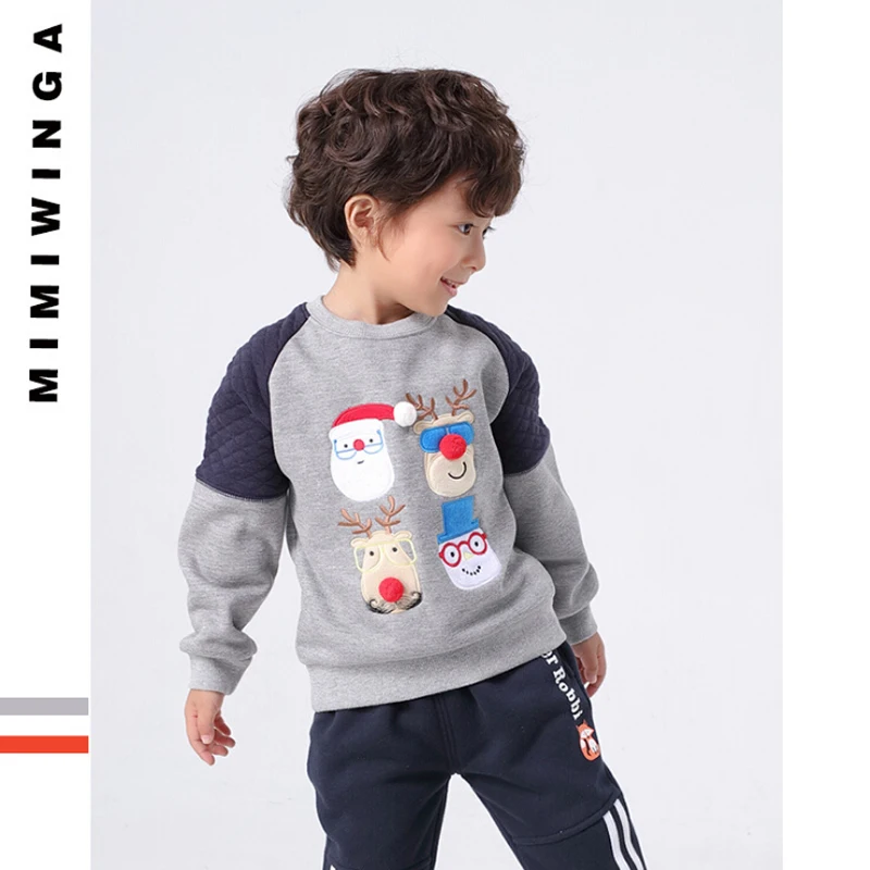 2019 Fashion Autumn And Winter Children'S Sweater New Cartoon Santa Claus Deer Boy'S Pullover Warm Round Neck Sweatshirt |