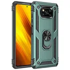 Чехол Funda poco x3 pro NFC, роскошный армированный Магнитный чехол с кольцом-держателем для Xiaomi Pocophone Pocox3 Pro NFC Poco X 3 Pro Poko X 3 PRO