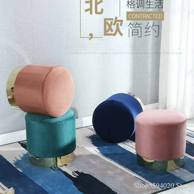 Дизайнерский стул для обуви в стиле пост модерн низкий круглый креативный