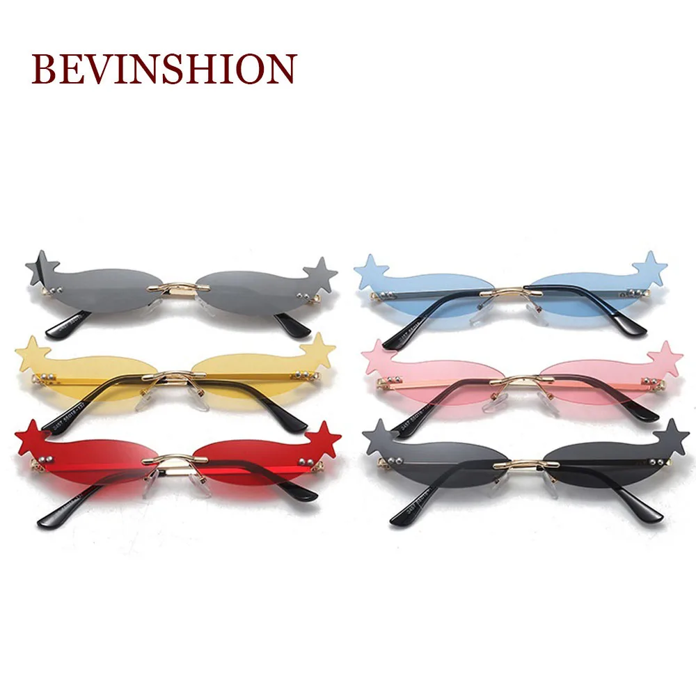 Бескаркасные ins стильные маленькие солнцезащитные очки для глаз кате красные