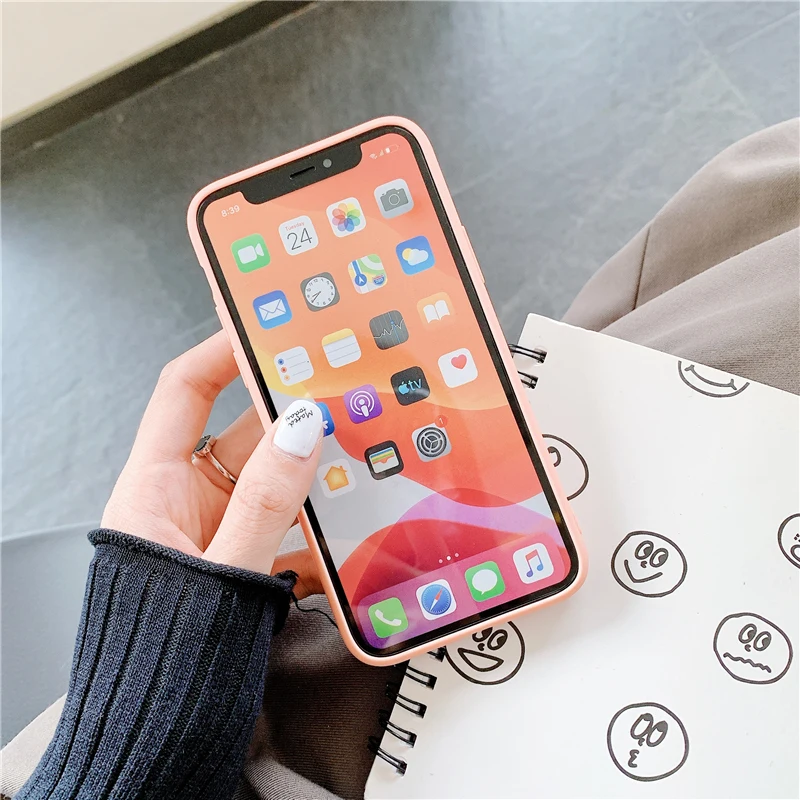 Силиконовый чехол с защитой камеры для iPhone 11 Pro Max Мягкий противоударный SE 2 XR XS 6 7 8