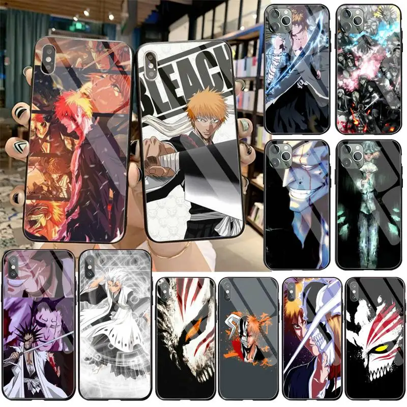 

YJZFDYRM Bleach Nel Kenpachi Soft black Phone Case Tempered Glass For iPhone 11 Pro XR XS MAX 8 X 7 6S 6 Plus SE 2020 case