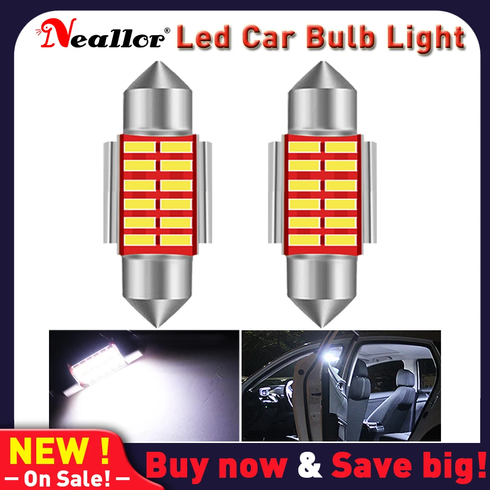 

2x C10W C5W LED Canbus Festoon 31 мм 36 мм 39 мм 42 мм для автомобильной лампы, лампа для внутреннего освещения, освесветильник номерного знака, белая, 5000K, без ...