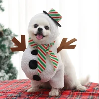 christmas pet cosplay costume realistic photography prop skin friendly christmas snowman pet costume for puppy cats