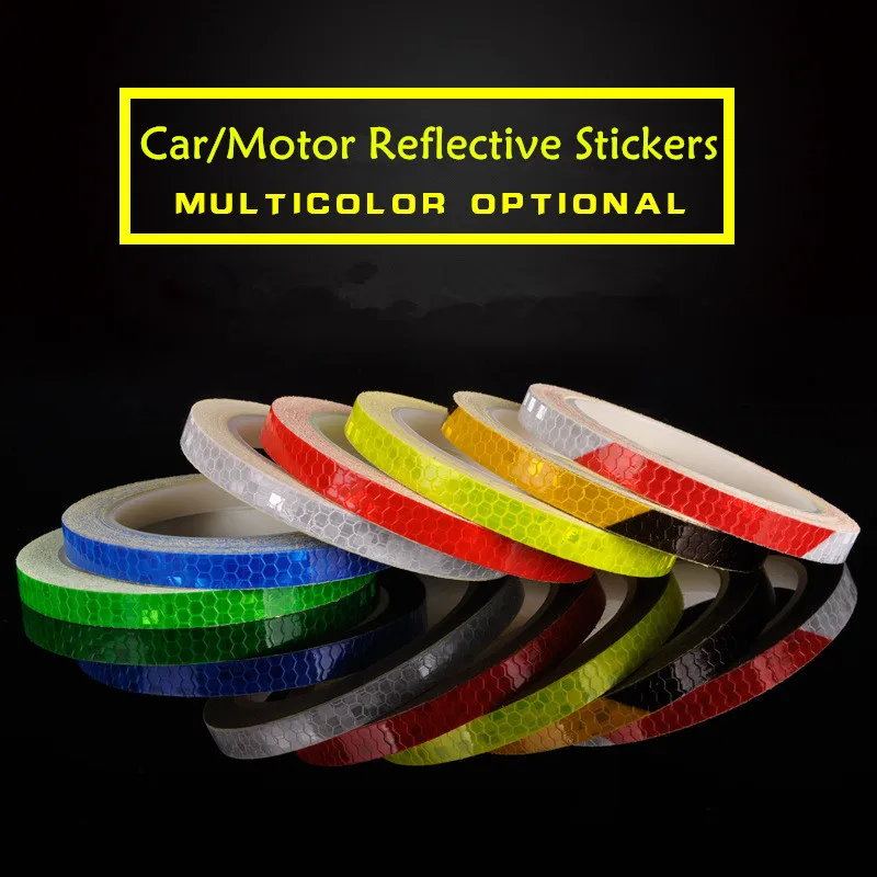 

800 см флуоресцентные светоотражающие наклейки велосипед мотоцикл Автомобильная отражающая лента ПВХ клейкая лента безопасные светоотража...