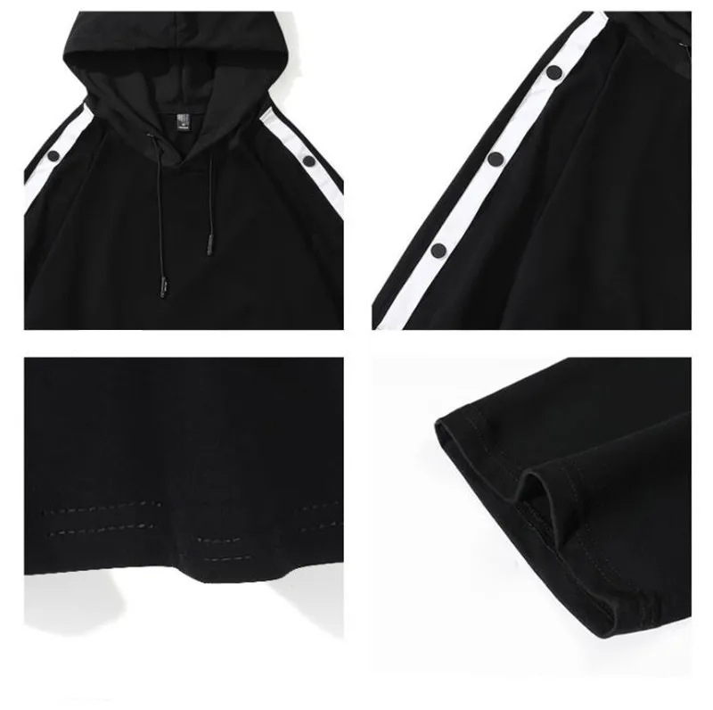 

2021 Summer Men tshirt Casual Loose Hooded Tops Tees Shirts Male New Hoodie Short Sleeve Mens T-shirt 6XL 7XL 8XL