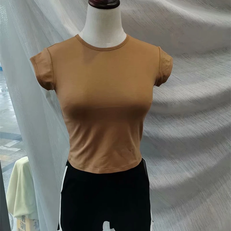 Женский топ с коротким рукавом облегающий однотонный белый зеленый черный