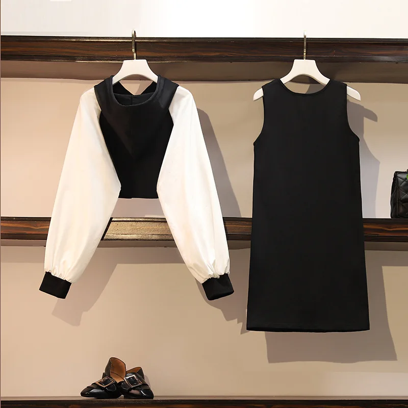 [Низкая цена] 2020 платье большого размера осенне-зимнее прямое платье-жилет +