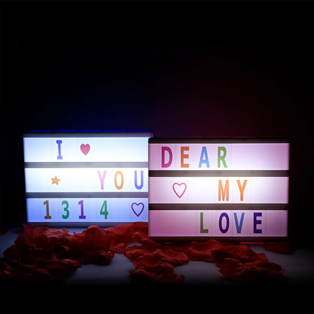 A5 A6 A4 Size LED Combination Night Light Box Lamp 5V DIY Colorful Letters Cards Decoration Lamp Message Board Cinema Lightbox