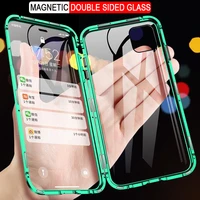 360 matte magnetic phone case for iphone 12 11 pro max case iphone xr x xs max 6 6s 7 8 plus double side tempered glass cover