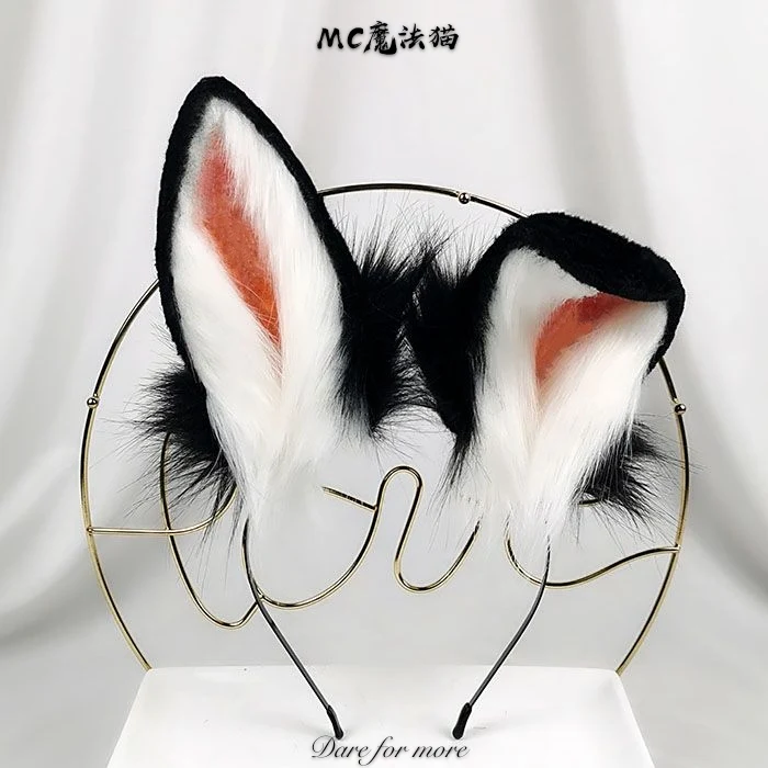 Scottish Fold Rabbit Black Simulation Ear Beast KC Tail Wolf Fox Headband Cosplay | Тематическая одежда и униформа