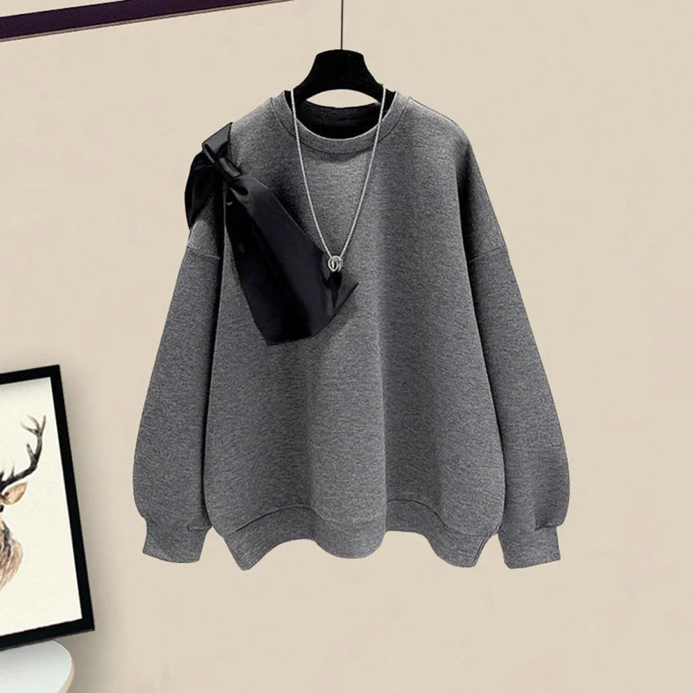 

Женская толстовка с капюшоном и бантом, с длинным рукавом