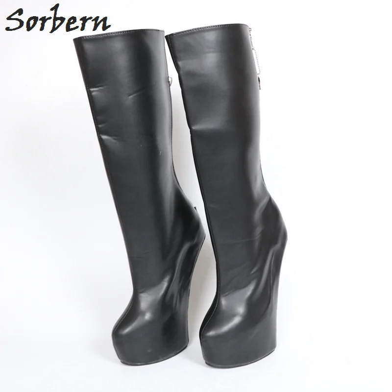 Женские Ботинки на каблуке для косплея большие размеры до 45|Сапоги середины