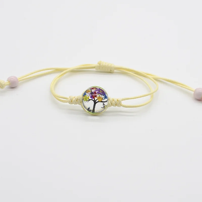 Цветочный браслет стеклянный шар ручной работы для женщин браслеты хрустальные