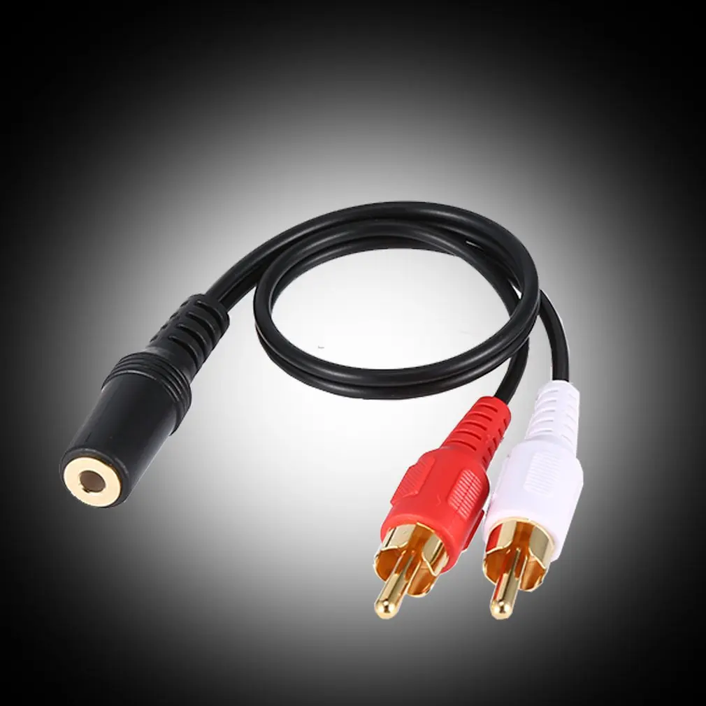 Универсальный 3 5 мм стерео аудио гнездо до 2 RCA штекер для наушников Y адаптер