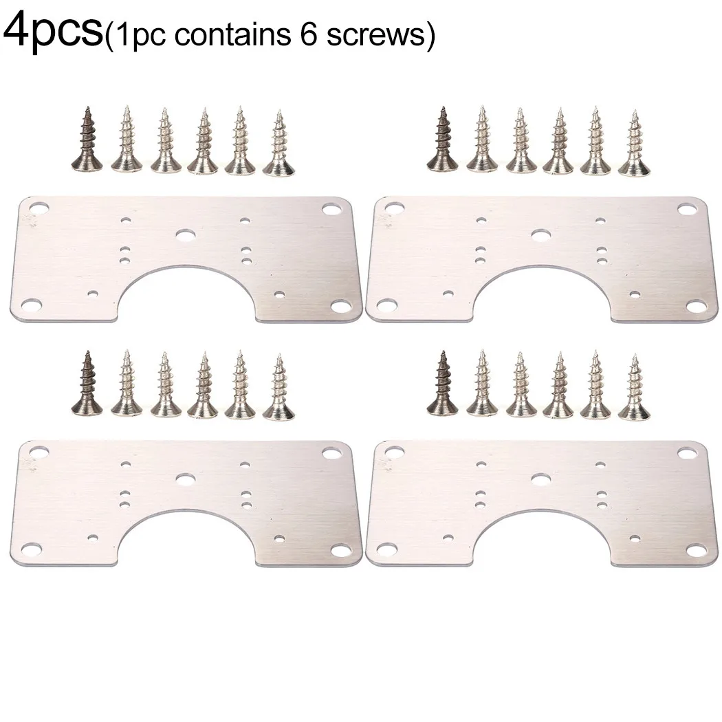 

10Pcs Hinge Fixing Plate + 60pcs X Screws Stainless Steel Hinge Fixing Plate For Cabinet Door Repair Installer Kits
