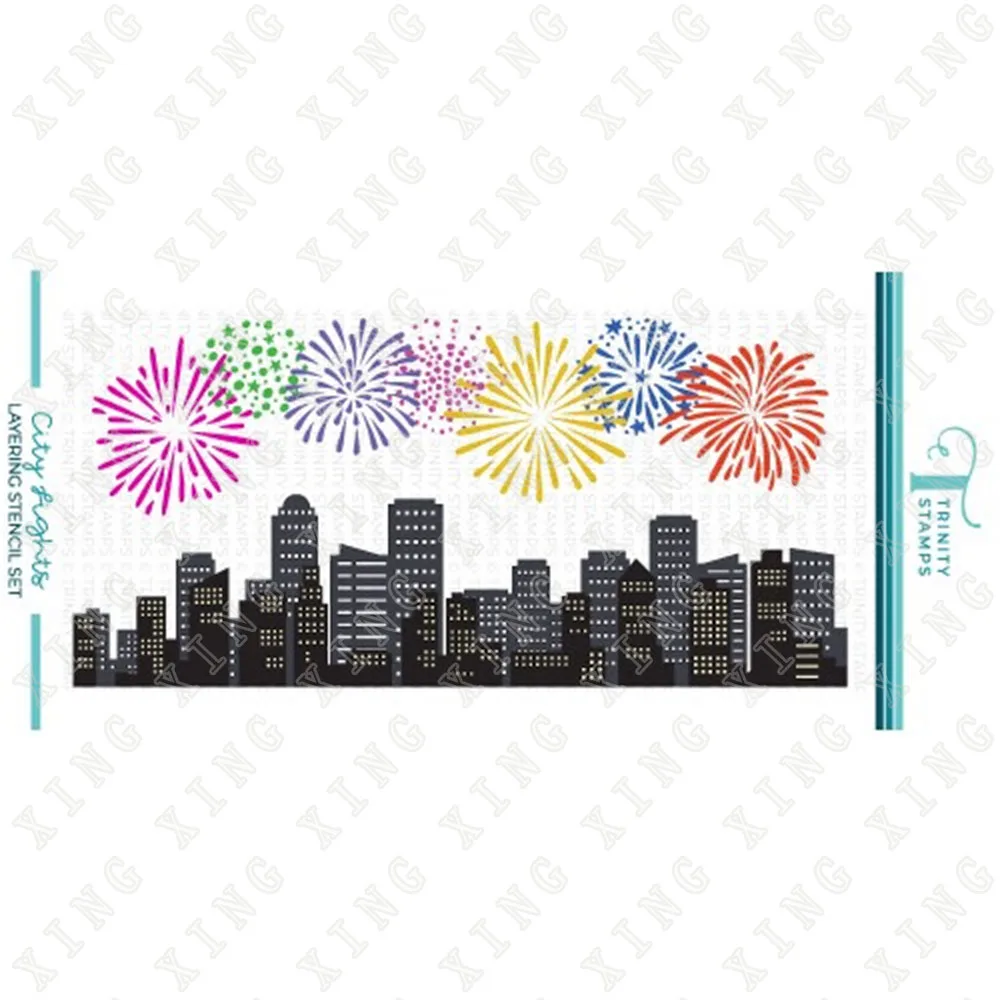 

Hot Sale City Lights Layering Slimline Diy Layering Stencils Painting Diy Scrapbook Coloring Embossing Album Decorative Template