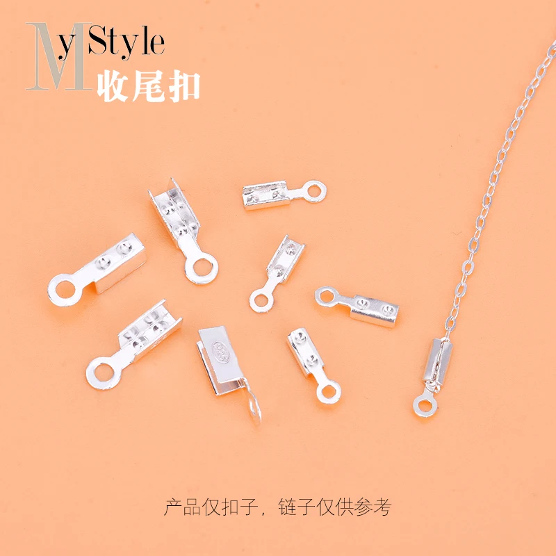 Цепочка из серебра 925 пробы с черным цирконием 10 шт.|Ювелирная фурнитура и