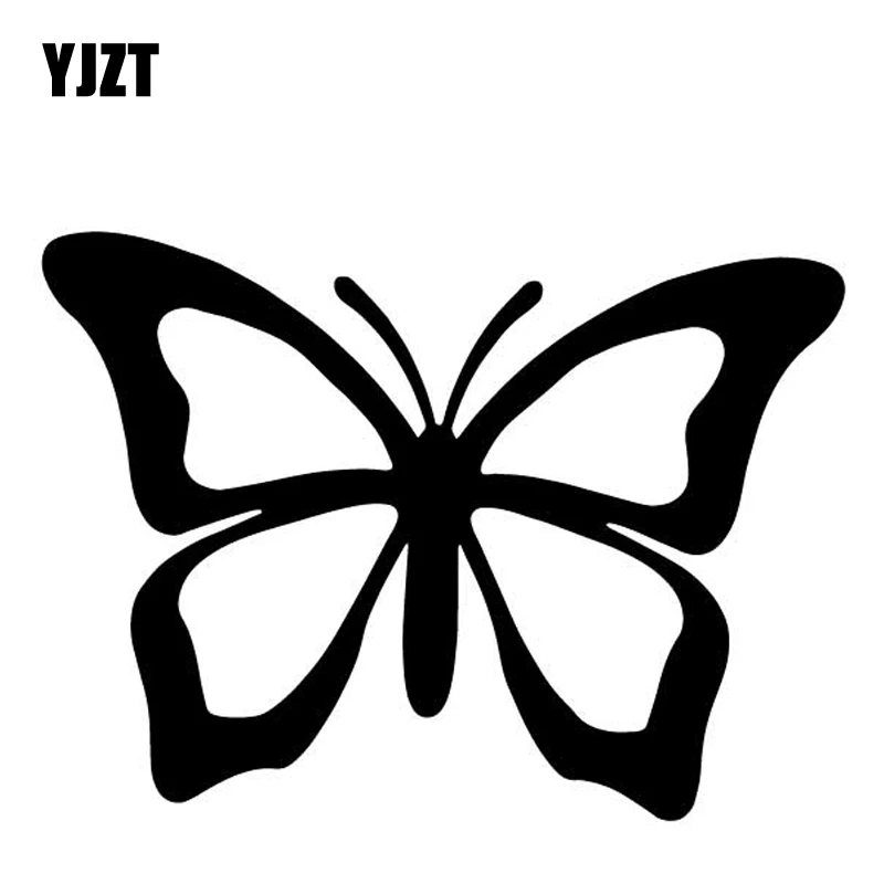 

YJZT 15.4CM*11.3CM Butterfly Car Door Decoration Pattern Car Sticker Vinyl Decal Black/Silver C4-2569