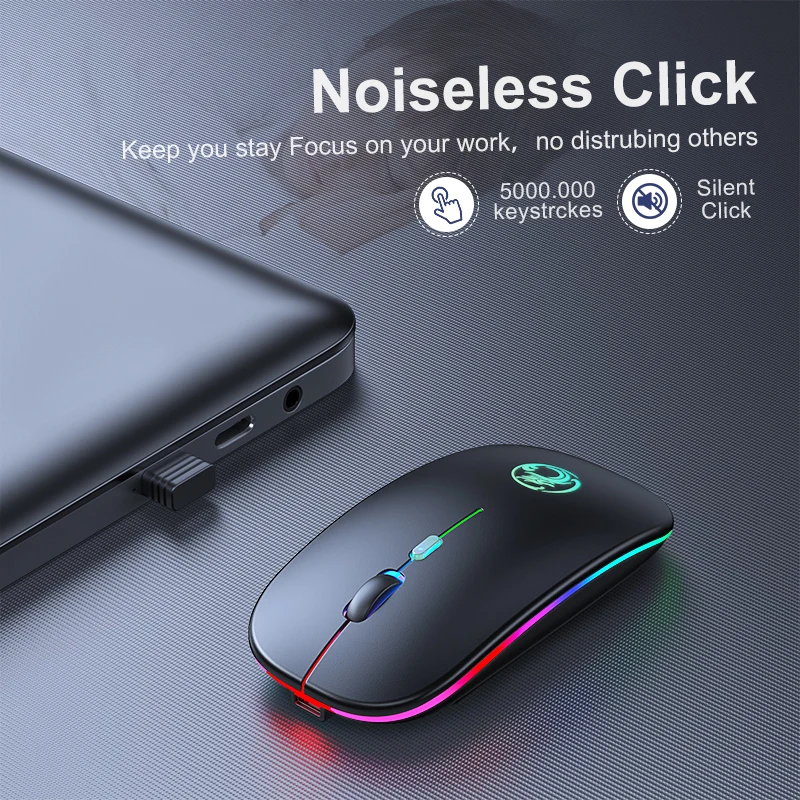 Беспроводная мышь для компьютера RGB Bluetooth перезаряжаемая беспроводная USB