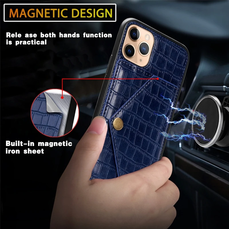 Винтажный чехол из искусственной кожи с карманом для карт для iPhone 11 Pro Max 6 6s 7 8 Plus, с магнитным дизайном X XR XS MAX on.