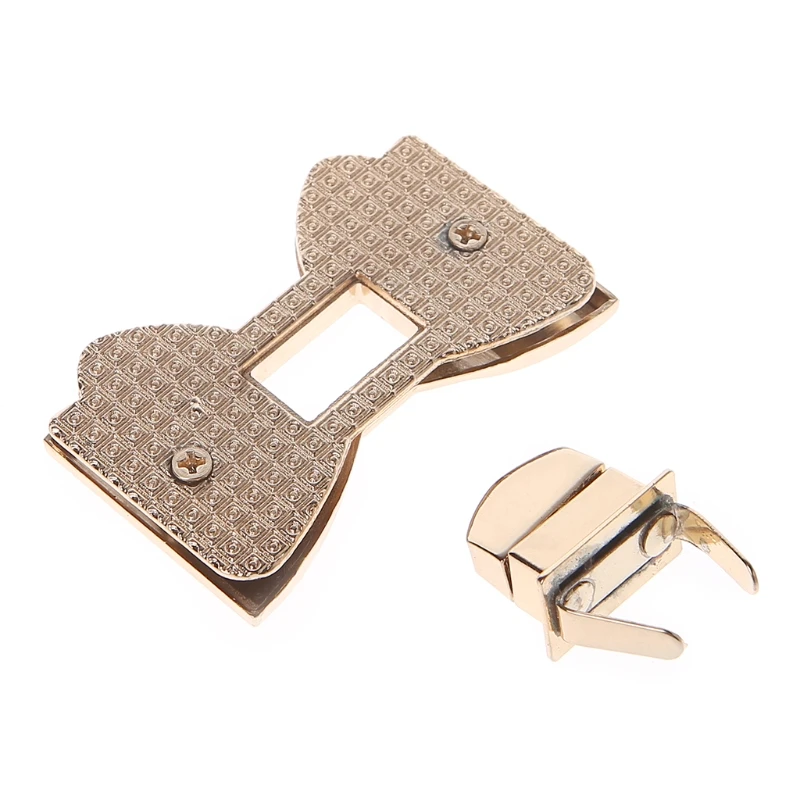 

Bowknot Shape Clasp Turn Locks Twist Lock DIY Leather Handbag Bag Hardware