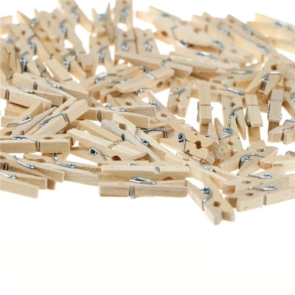 100 шт./лот 3*0 4 см маленький размер шахты прищепки Мини натуральные деревянные