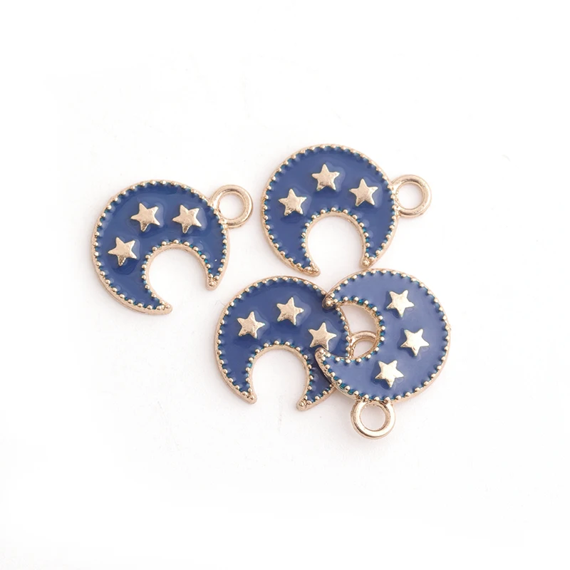 

10pcs/lot 19x15mm Alloy Dripping Oil Moon Charms Jewelry Handmade Pendants Jewelry Making Handmade Craft DIY Bracelet/Nec