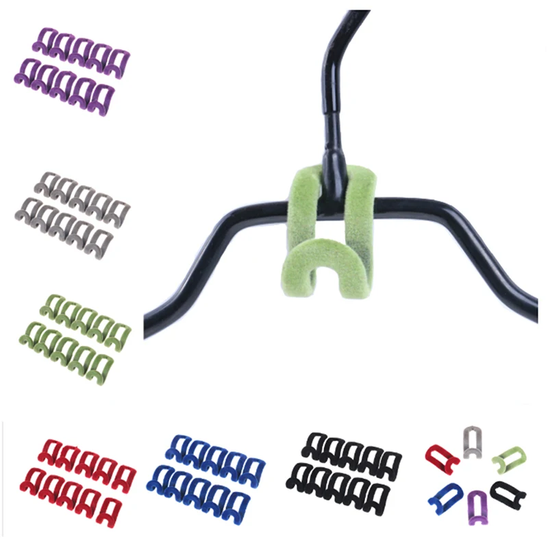 10 pcs/lot Cloth Flocking Holder Hanger Hook Random Color Mini Easy Closet Organizer Clothes | Дом и сад