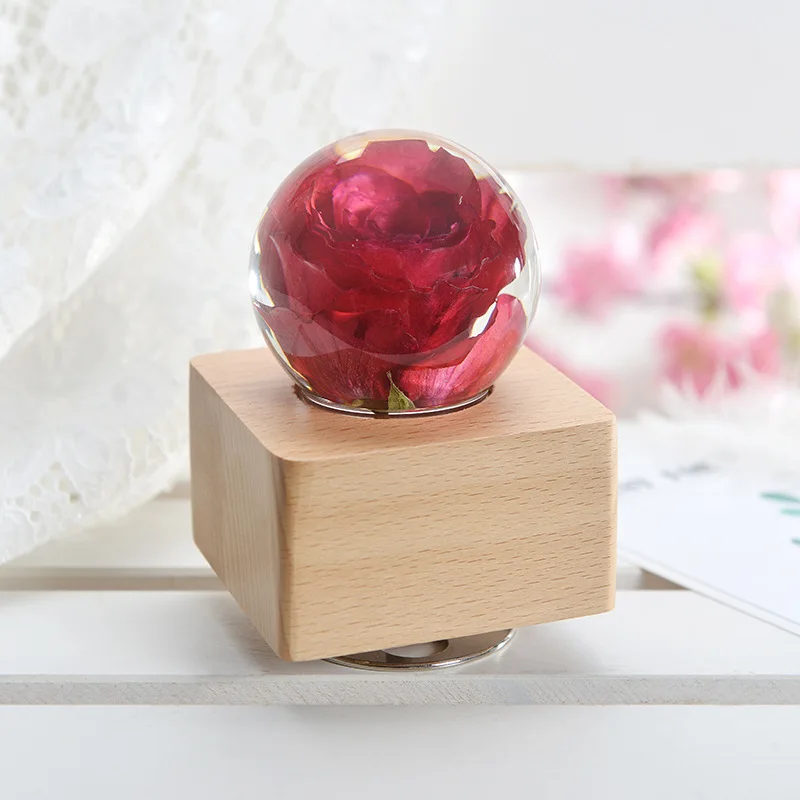 

Immortal flower gift box, crystal ball, music box, night light, Valentine's Day gift for friends