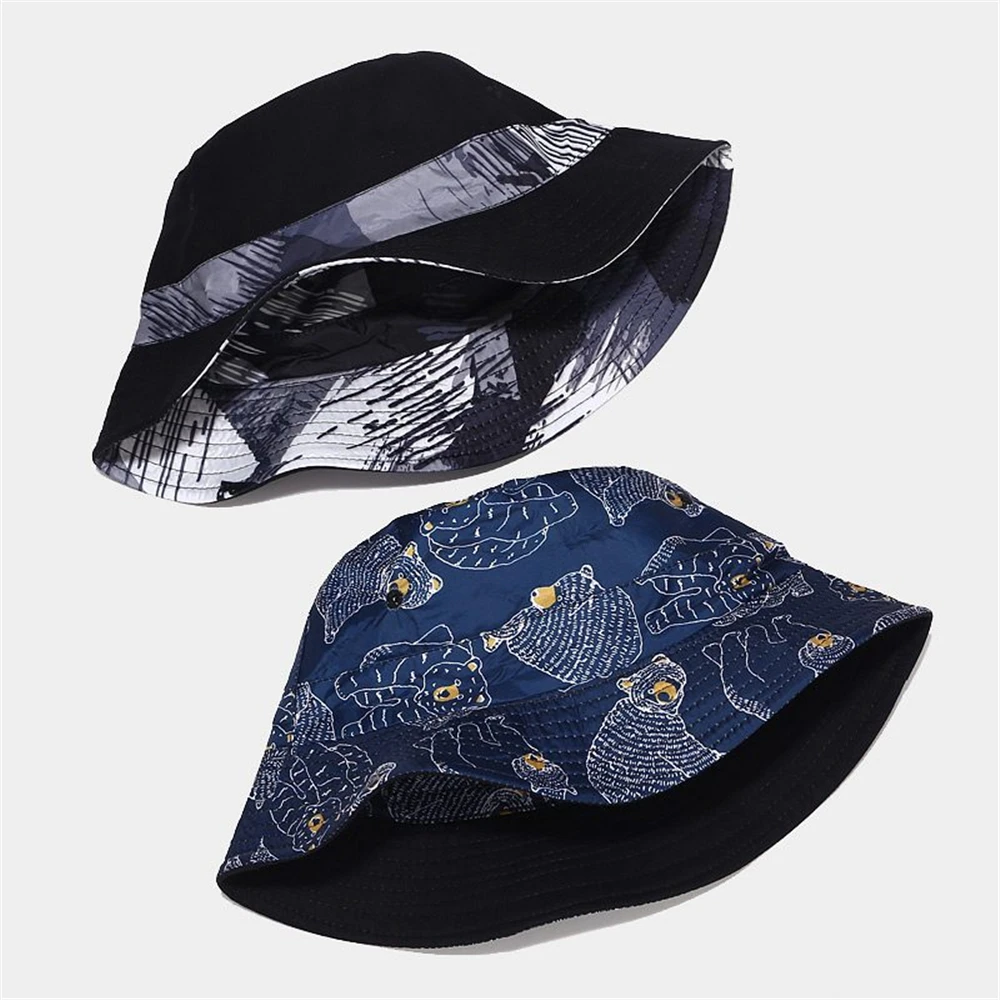 Панама с вышивкой GOUTER унисекс двусторонняя камуфляжная шапка принтом кота в