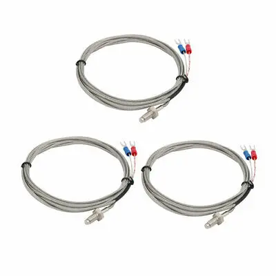 

3 Pcs 1/4" Dia Thread K Type Temperature Sensor Thermocouple Probe 2 Meters Long